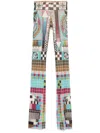 Jean Paul Gaultier Multicolor Printed Casual Pants In 蓝色