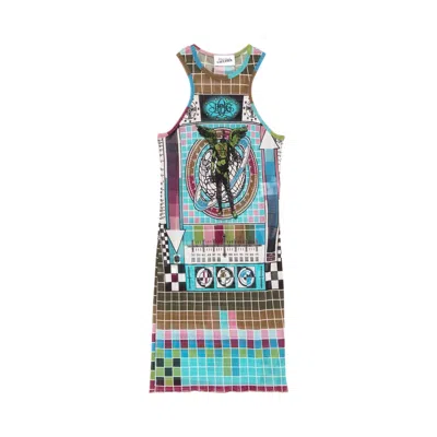 Pre-owned Jean Paul Gaultier Mire Short Dress 'blue/multicolor' | Women's Size L