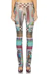 Jean Paul Gaultier Multicolor Printed Casual Pants In Blue Multicolor