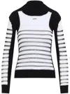 Jean Paul Gaultier Printed 'mariniere' Knit Pullover In White