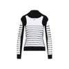 Jean Paul Gaultier Mix Mesh And Knit Long Sleeves Pullover Printed "mariniere" In Multi