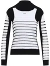 Jean Paul Gaultier Printed 'mariniere' Knit Pullover In White Black