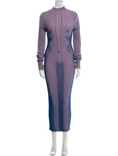 Pre-owned Jean Paul Gaultier Mock Neck Long Dress In Multi