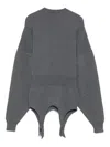 Jean Paul Gaultier High Neck Bat Sleeves Lingerie Garter Pullover Sweater In Gray