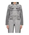 Jean Paul Gaultier Morphing Digital-printed Buttoned Denim Jacket In Black