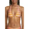 Jean Paul Gaultier Morphing Stripe Halter Bikini Top In Multi
