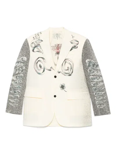 Jean Paul Gaultier Multi-tattoo Blazer In 0001-black/white
