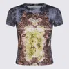 Jean Paul Gaultier Crew Neck Graphic Print Short Sleeves Top In Multi