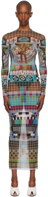 Jean Paul Gaultier Printed Pattern Dress In 5090-blue/multicolor