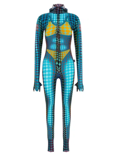 Jean Paul Gaultier Multicolor Re-edition - The Blue Dots Print Jumpsuit