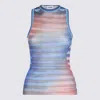 Jean Paul Gaultier Sleeveless Round Neck Striped Sheer Top