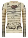 Jean Paul Gaultier Tattoo Mariniere Mesh Long-sleeve Top