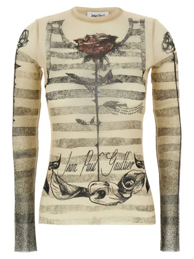 JEAN PAUL GAULTIER MULTICOLOR TULLE TOP