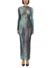 Jean Paul Gaultier Multicolour Polyamide Dresses In Blue