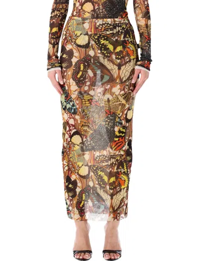 Jean Paul Gaultier Re-edition Butterfly Tulle Skirt In Multi