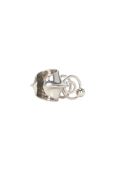Jean Paul Gaultier Multiple Rings Ear Cuff In Silver