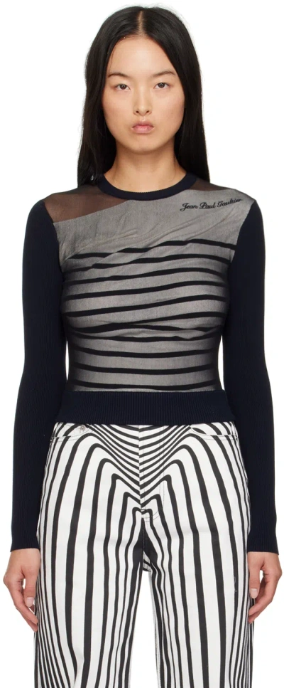 JEAN PAUL GAULTIER NAVY & BLACK 'THE MARINIÈRE' T-SHIRT