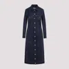 Jean Paul Gaultier Navy Blue Denim Trompe-lil Coat In Navy Blue