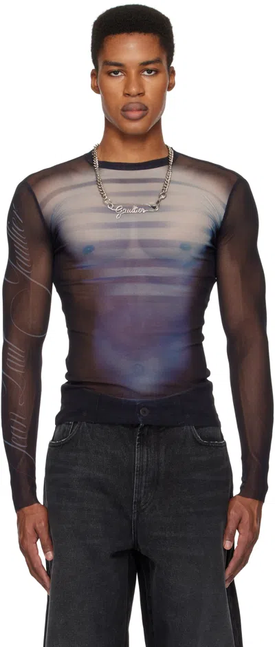 Jean Paul Gaultier Navy 'le Mâle' T-shirt In 595601-navy/lightblu