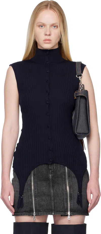 Jean Paul Gaultier Navy 'the Garter Waistcoat' Sweater Vest