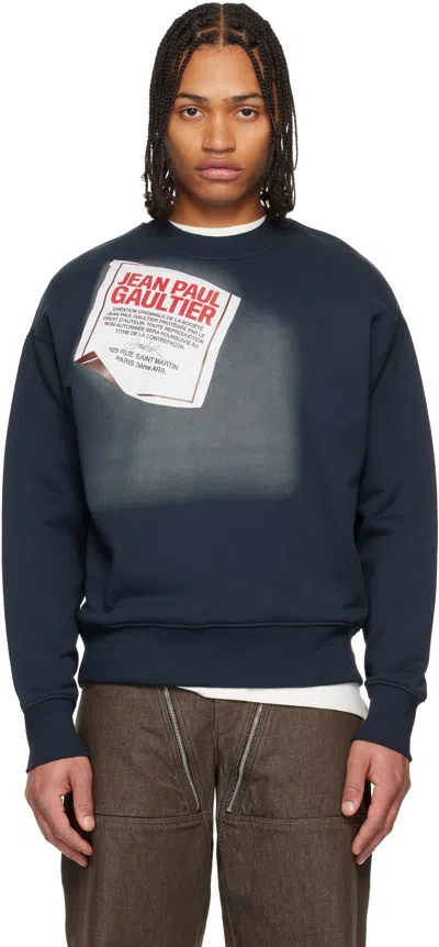 Jean Paul Gaultier Navy 'the Gaultier Label' Sweatshirt In Blue