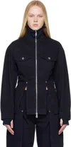 Jean Paul Gaultier Navy 'the Slit' Denim Jacket
