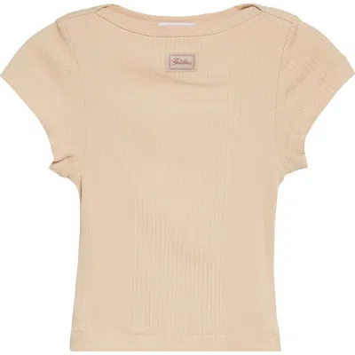 Jean Paul Gaultier Needle Patch Rib Baby Tee In Brown