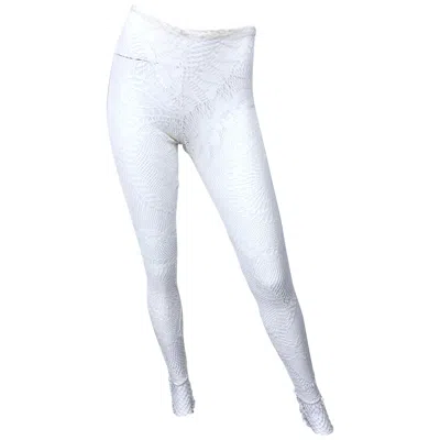 Pre-owned Jean Paul Gaultier New 1990s  Sheer Fishnet White Vintage 90s Leggings Stockings