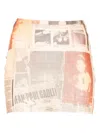 Jean Paul Gaultier Newspaper-print Mini Skirt In Neutral