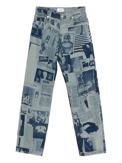 Jean Paul Gaultier Printed High-rise Straight-leg Jeans In Multi