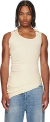 Jean Paul Gaultier Ribbed Twisted Double Layer Piercing Tank Top