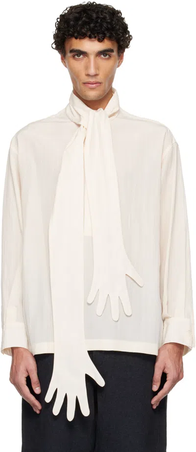 Jean Paul Gaultier Off-white Glove Detail Blouse In Multi