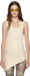 Jean Paul Gaultier Off-white Ribbed Twisted Double Layer Piercing Tank Top