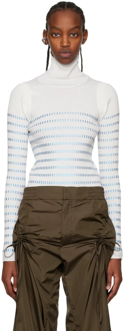 Jean Paul Gaultier Off-white 'the Cyber' Turtleneck In 0159-white/navy