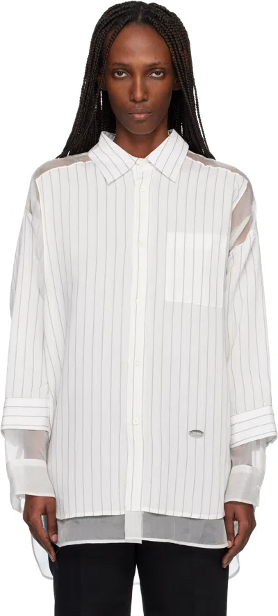Jean Paul Gaultier Off-white 'the Petit-grand Pinstriped' Shirt
