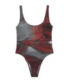 Jean Paul Gaultier Scoop Neck High-cut Open Back Swimsuit In Multi