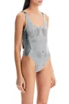 Jean Paul Gaultier Pinstripe Body Morphing Swimsuit In White