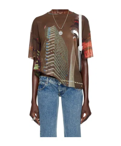 Jean Paul Gaultier Open-necked Black Shirt In Multicolor