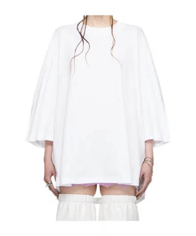 Jean Paul Gaultier Open-necked Black Shirt In White