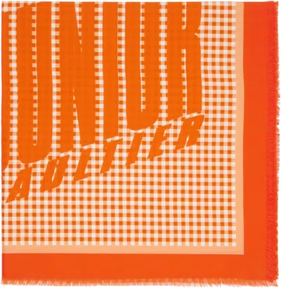 Jean Paul Gaultier Orange Gingham Cover-up Scarf