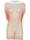 Jean Paul Gaultier Minikleid In Netz-optik In Orange