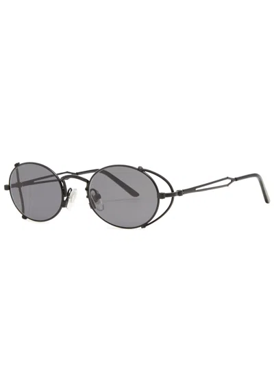 Jean Paul Gaultier Oval-frame Sunglasses In Black