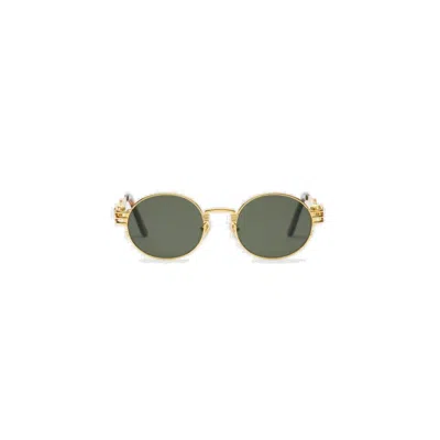 Jean Paul Gaultier Oval Frame Sunglasses In Gold