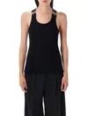Jean Paul Gaultier Double Buckle Racerback Tank Top In Black