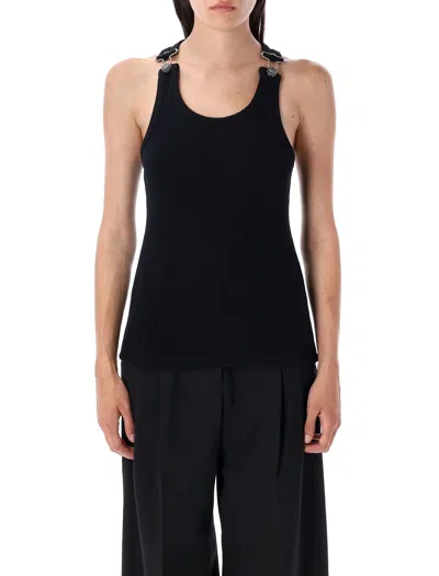 Jean Paul Gaultier Overall Buckle Tank Top In Black