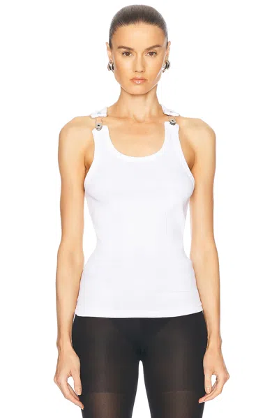 Jean Paul Gaultier Ribbed-knit Cotton Jersey Tank Top In White