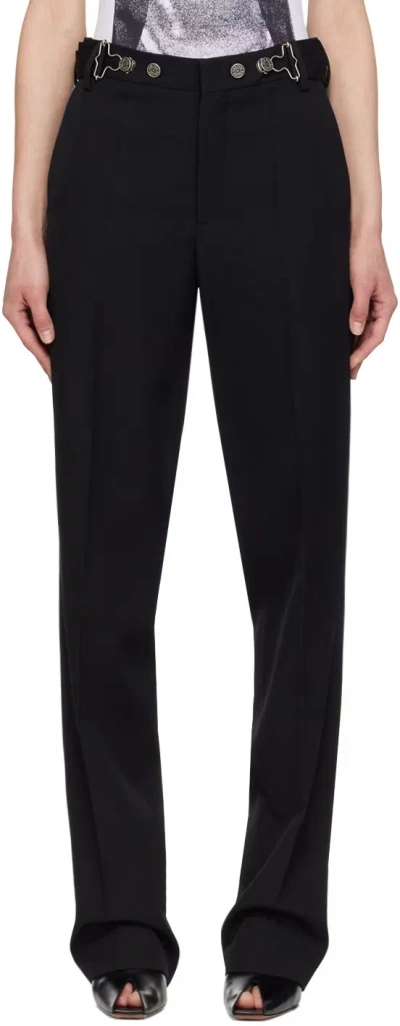 Jean Paul Gaultier Overall Buckle Trousers In Black