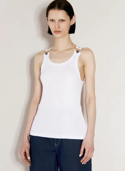 Jean Paul Gaultier Overall Buckles Tank Top In White