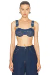 JEAN PAUL GAULTIER OVERALLS BUCKLES DENIM BRA TOP