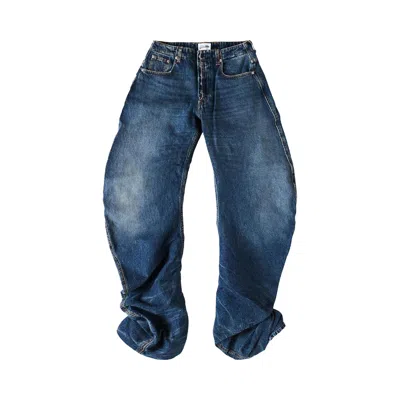 Pre-owned Jean Paul Gaultier Oversize Fit Jeans 'vintage Blue' | Women's Size 26